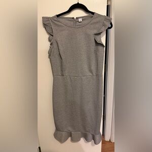 Old Navy Gray Sheath Dress Cap Sleeve Crew Neck